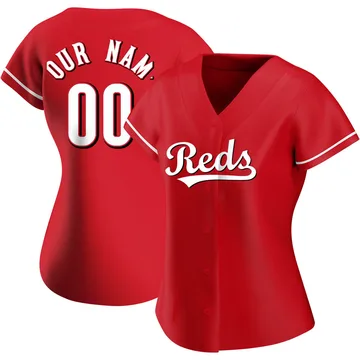 Custom Women's Cincinnati Reds Authentic Alternate Jersey - Red