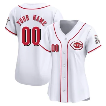 Custom Women's Cincinnati Reds Limited Home Jersey - White