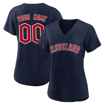 Custom Women's Cleveland Guardians Authentic Alternate Jersey - Navy