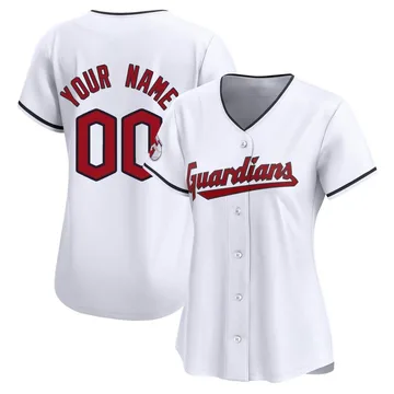 Custom Women's Cleveland Guardians Limited Home Jersey - White