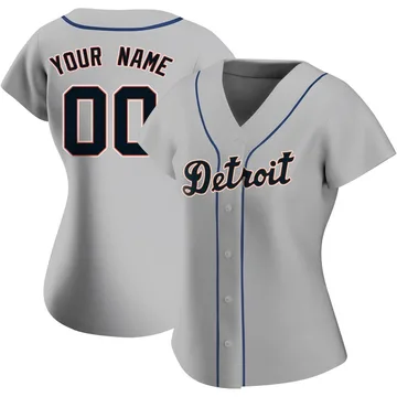 Custom Women's Detroit Tigers Authentic Road Jersey - Gray