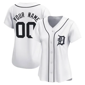 Custom Women's Detroit Tigers Limited Home Jersey - White