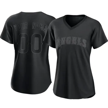 Custom Women's Los Angeles Angels Authentic Pitch Fashion Jersey - Black