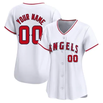 Custom Women's Los Angeles Angels Limited Home Jersey - White