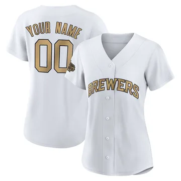 Custom Women's Milwaukee Brewers Game Authentic 2022 All-Star Jersey - White