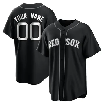 Custom Youth Boston Red Sox Replica Jersey - Black/White