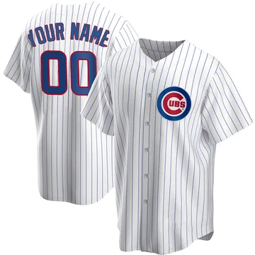 Custom Youth Chicago Cubs Replica Home Jersey - White