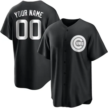 Custom Youth Chicago Cubs Replica Jersey - Black/White