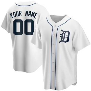 Custom Youth Detroit Tigers Replica Home Jersey - White