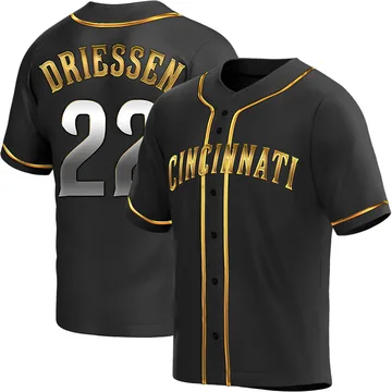 Dan Driessen Men's Cincinnati Reds Replica Alternate Jersey - Black Golden