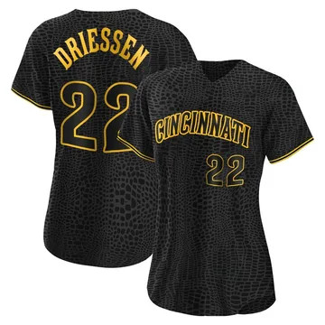 Dan Driessen Women's Cincinnati Reds Authentic Snake Skin City Jersey - Black