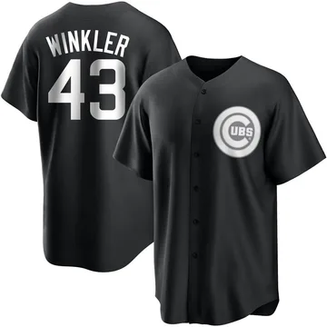 Dan Winkler Men's Chicago Cubs Replica Jersey - Black/White