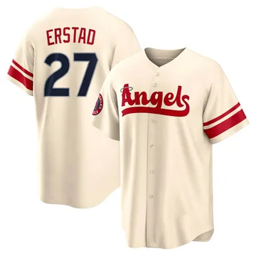 Darin Erstad Men's Los Angeles Angels Replica 2022 City Connect Jersey - Cream