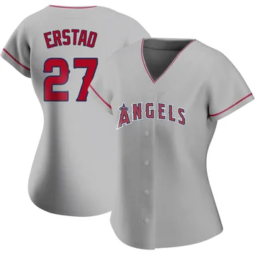 Darin Erstad Women's Los Angeles Angels Authentic Silver Road Jersey