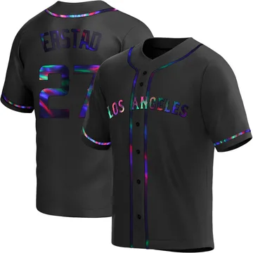 Darin Erstad Youth Los Angeles Angels Replica Alternate Jersey - Black Holographic