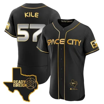 Darryl Kile Men's Houston Astros Authentic 2023 Space City Ready 2 Reign Flex Base Jersey - Black/Gold