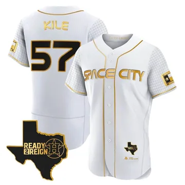 Darryl Kile Men's Houston Astros Authentic 2023 Space City Ready 2 Reign Flex Base Jersey - White/Gold