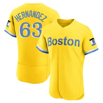 Darwinzon Hernandez Men's Boston Red Sox Authentic Blue 2021 City Connect Jersey - Gold/Light