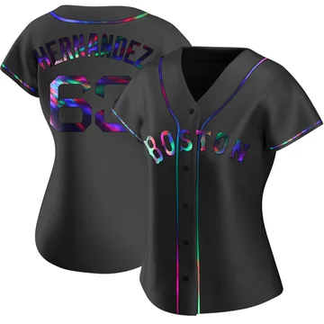 Darwinzon Hernandez Women's Boston Red Sox Replica Alternate Jersey - Black Holographic