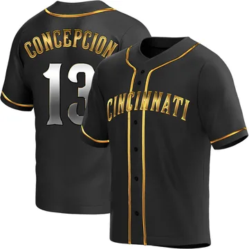 Dave Concepcion Men's Cincinnati Reds Replica Alternate Jersey - Black Golden