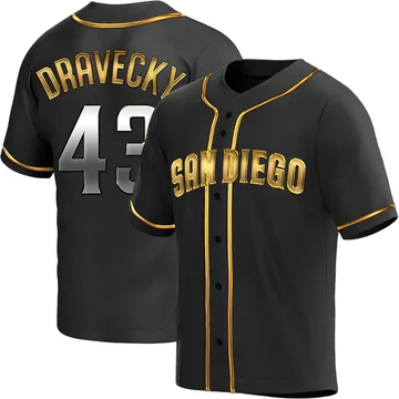 Dave Dravecky Men's San Diego Padres Replica Alternate Jersey - Black Golden