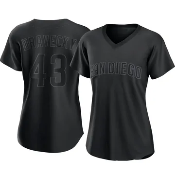 Dave Dravecky Women's San Diego Padres Authentic Pitch Fashion Jersey - Black