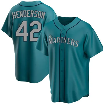 Dave Henderson Men's Seattle Mariners Replica Alternate Jersey - Aqua