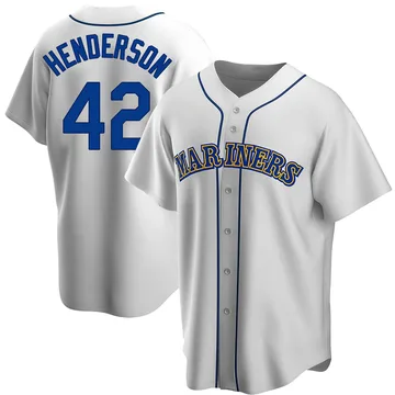 Dave Henderson Men's Seattle Mariners Replica Home Cooperstown Collection Jersey - White