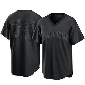 Dave Henderson Men's Seattle Mariners Replica Pitch Fashion Jersey - Black