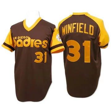 Dave Winfield Men's San Diego Padres Authentic Throwback Jersey - Brown