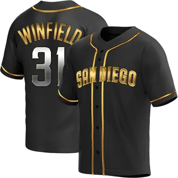 Dave Winfield Men's San Diego Padres Replica Alternate Jersey - Black Golden