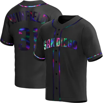 Dave Winfield Men's San Diego Padres Replica Alternate Jersey - Black Holographic