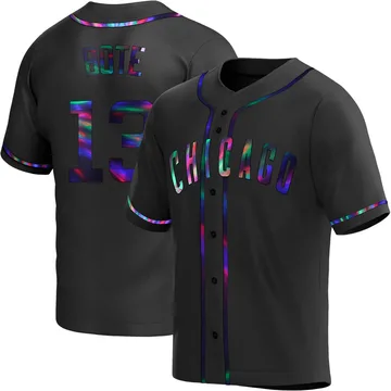 David Bote Men's Chicago Cubs Replica Alternate Jersey - Black Holographic