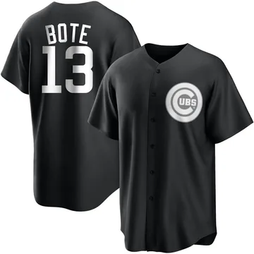 David Bote Men's Chicago Cubs Replica Jersey - Black/White