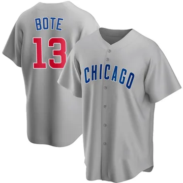 David Bote Men's Chicago Cubs Replica Road Jersey - Gray