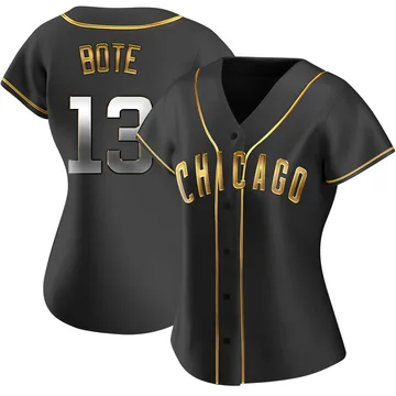 David Bote Women's Chicago Cubs Replica Alternate Jersey - Black Golden