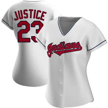 David Justice Women's Cleveland Guardians Authentic Home Jersey - White