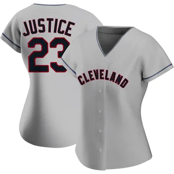 David Justice Women's Cleveland Guardians Authentic Road Jersey - Gray