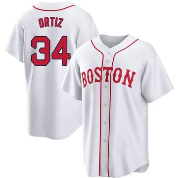 David Ortiz Men's Boston Red Sox Replica 2021 Patriots' Day Jersey - White