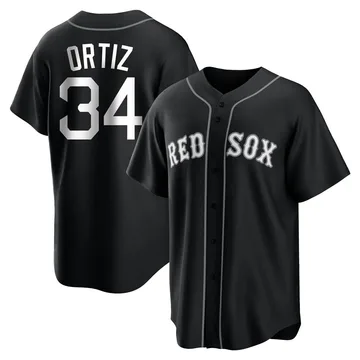 David Ortiz Men's Boston Red Sox Replica Jersey - Black/White