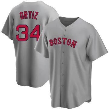 David Ortiz Men's Boston Red Sox Replica Road Jersey - Gray