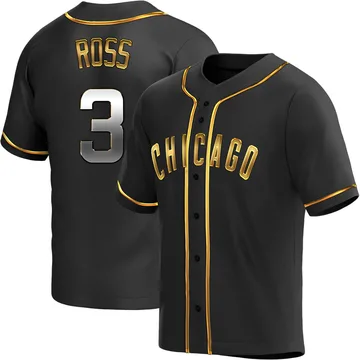 David Ross Men's Chicago Cubs Replica Alternate Jersey - Black Golden