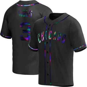 David Ross Men's Chicago Cubs Replica Alternate Jersey - Black Holographic