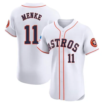 Denis Menke Men's Houston Astros Elite Home Patch Jersey - White