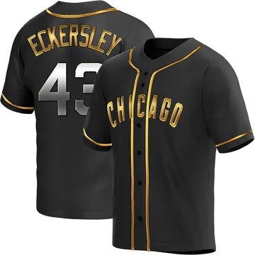 Dennis Eckersley Men's Chicago Cubs Replica Alternate Jersey - Black Golden