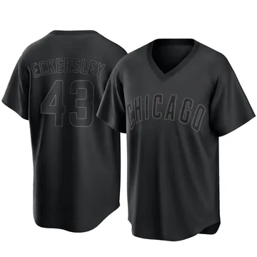 Dennis Eckersley Men's Chicago Cubs Replica Pitch Fashion Jersey - Black