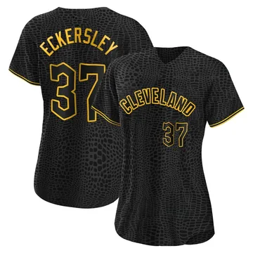 Dennis Eckersley Women's Cleveland Guardians Authentic Snake Skin City Jersey - Black