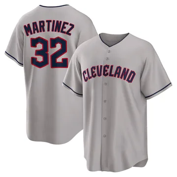 Dennis Martinez Men's Cleveland Guardians Replica Road Jersey - Gray