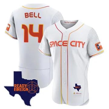 Derek Bell Men's Houston Astros Authentic 2023 Space City Ready 2 Reign Flex Base Jersey - White