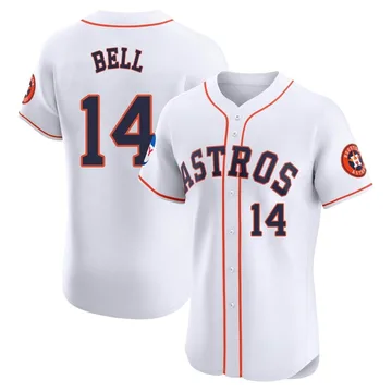 Derek Bell Men's Houston Astros Elite Home Patch Jersey - White